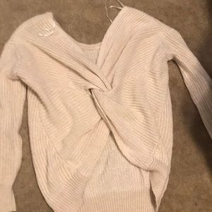 Open back knit sweater